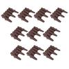 10 PCS Staggered Short Fence PP Easy To Install Brown Short Fence Edging for Balcony Flower Bed