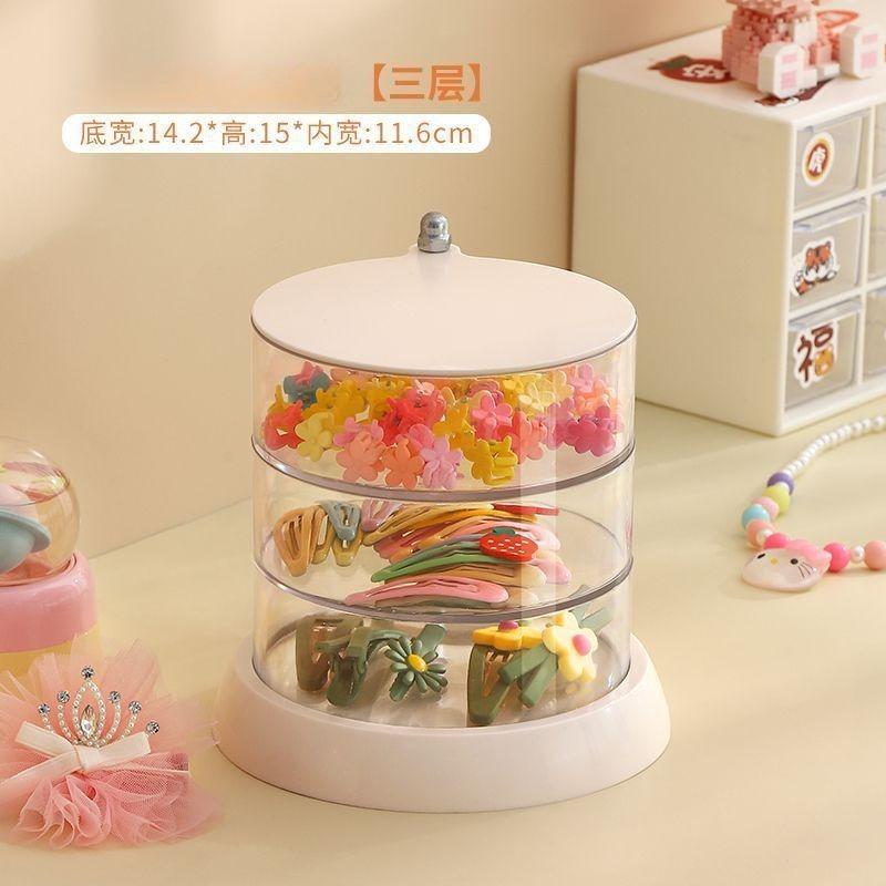 3/4/5-Layer Rotating Jewelry Organizer - Plastic Multi-Tier Storage Box, Transparent Hair Ring Display for Dressing Table