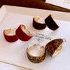 Trendy Maillard Style Leopard Print Earrings Temperament Vintage U-shaped Ear Buckle Jewelry Elegant Retro Earrings Party