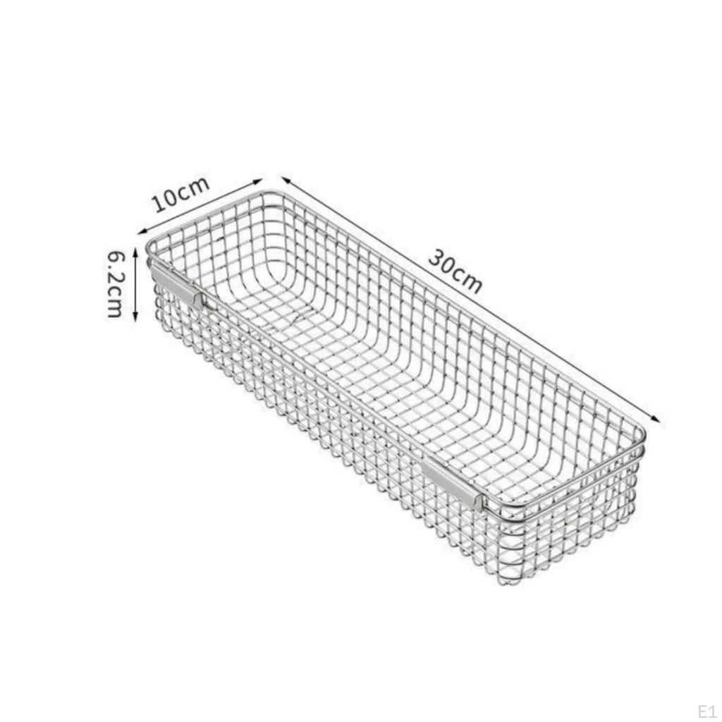 Stainless Steel Basket with Hooks Long-Lasting Organizer Metal for Campers