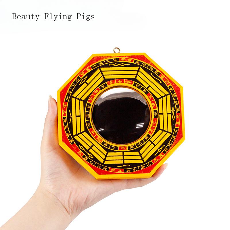 Chinese Minimalist Wooden Gossip Mirror, Concave Mirror At the Entrance, Hanging Accessories, Balcony Convex Handicraft