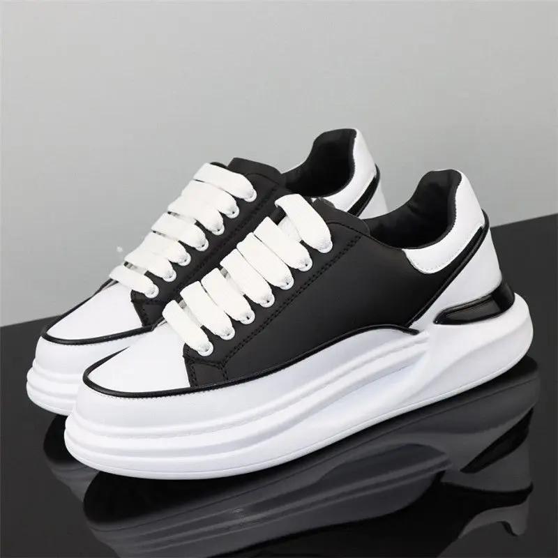 

Новая пара обуви модная дышащая спортивная мужская обувь универсальная повседневная женская обувь увеличение мужской и женской обуви 44 черный белый