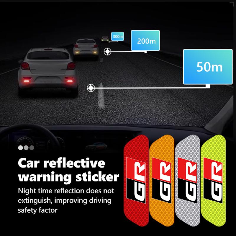 Car Stickers Wheel Eyebrows Reflective Warning Stickers Reflective Strip Accessories For S1 Crown GR Corolla YARIS Auris JH0