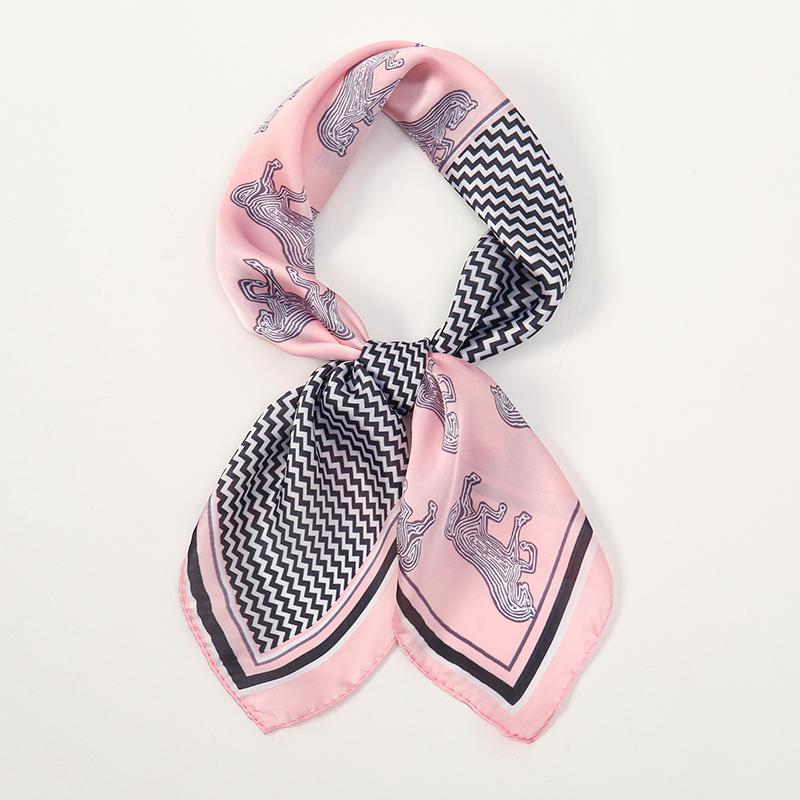 Luxus Damen Seiden-Quadratschal Schal Mode Xiaoxiangfeng Druckdesign Satin Hijab Tücher Halstuch Damen Haarbänder 70*70CM