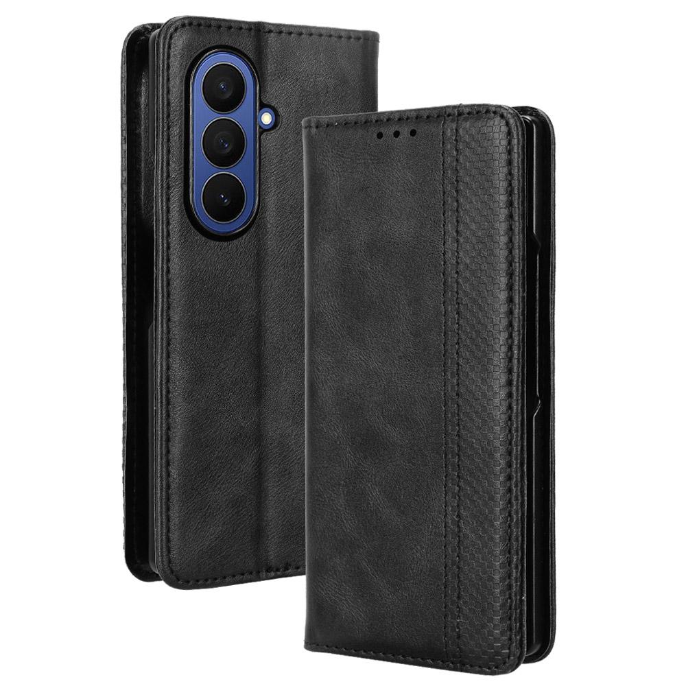 

For Samsung Galaxy Z Fold7 5G Leather Case Wallet Stand Retro Texture Phone Cover