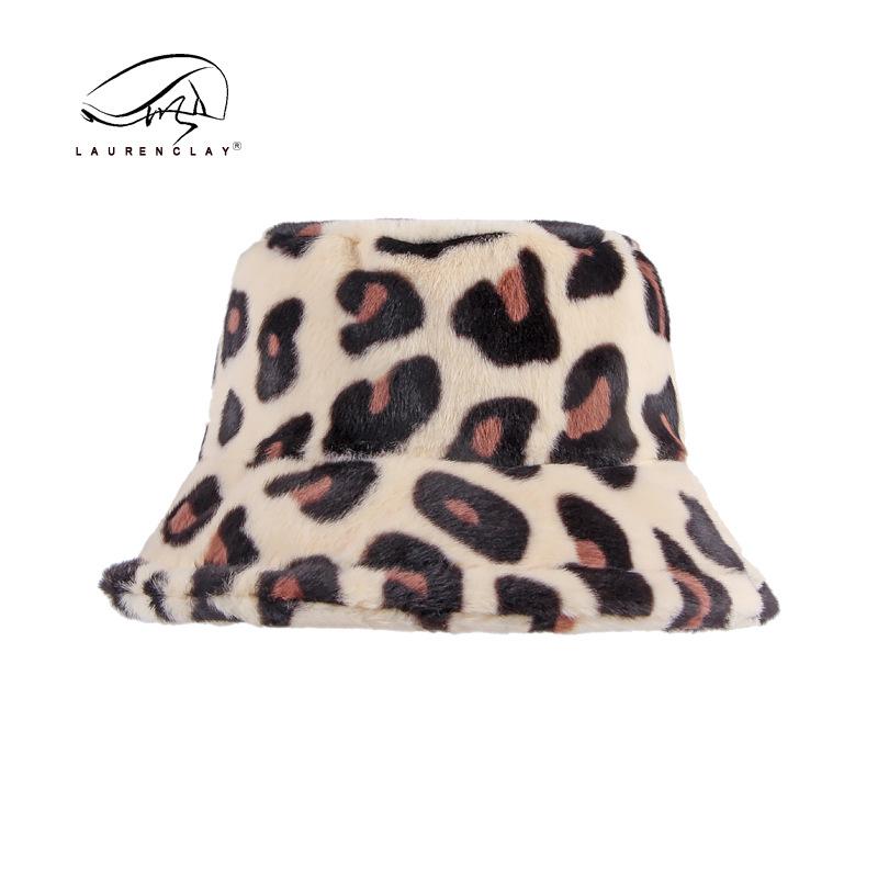 

Edition hat women s autumn and winter new cute sexy leopard print plush bucket hat women s wide-brimmed imitation rabbit fur basin hat tide M（56-58cm） світло-жовтого кольору