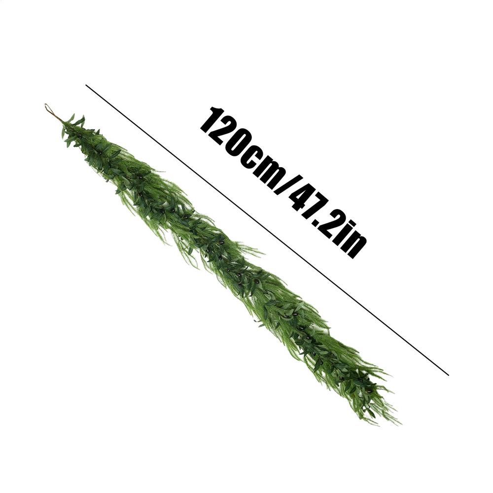 

Christmas Tree Garland 3.9 Ft Artificial Olive Vine Pine Garland Real Touch Greenery for Indoor Outdoor Mantle Shelf Porch Patio зелений