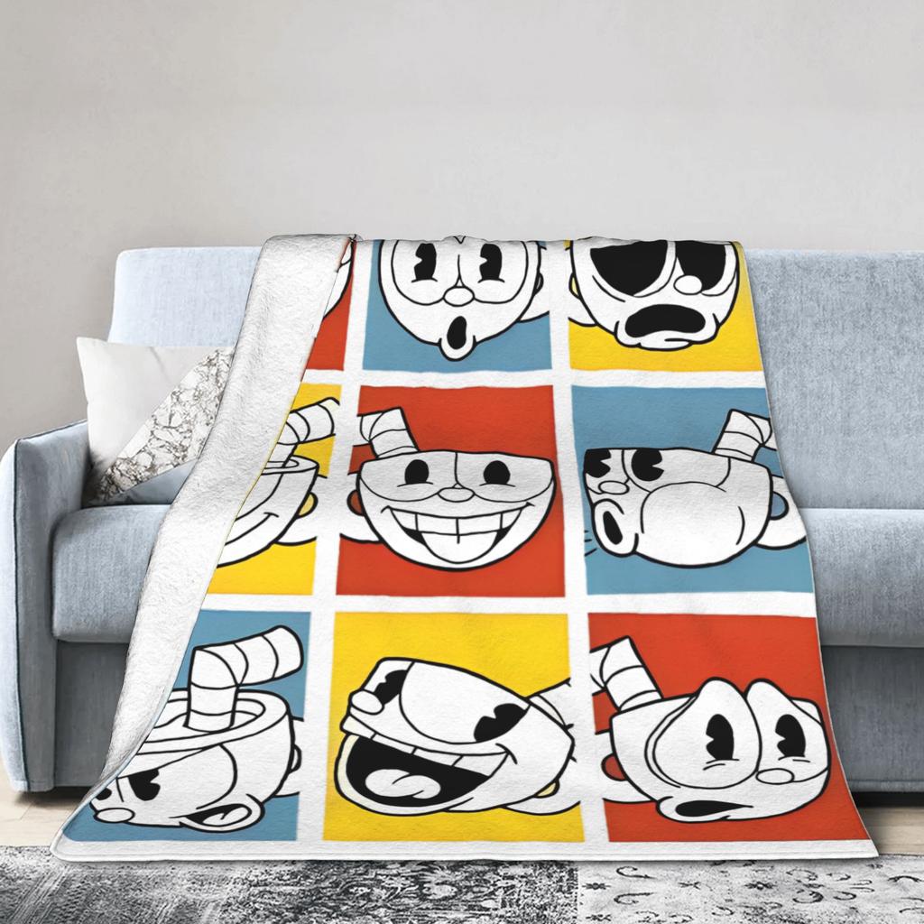 The Cupheads Show Blankets Flannel Summer Air Conditioning Breathable Ultra-Soft Throw Blanket for Bed Outdoor Bedding Throws