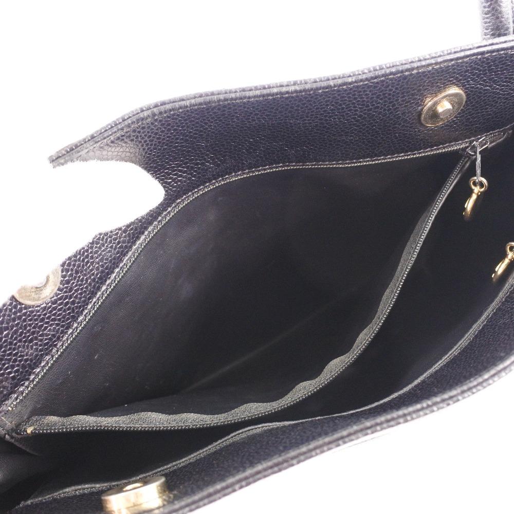 CHANEL Tote Bag black Caviar skin Women Used