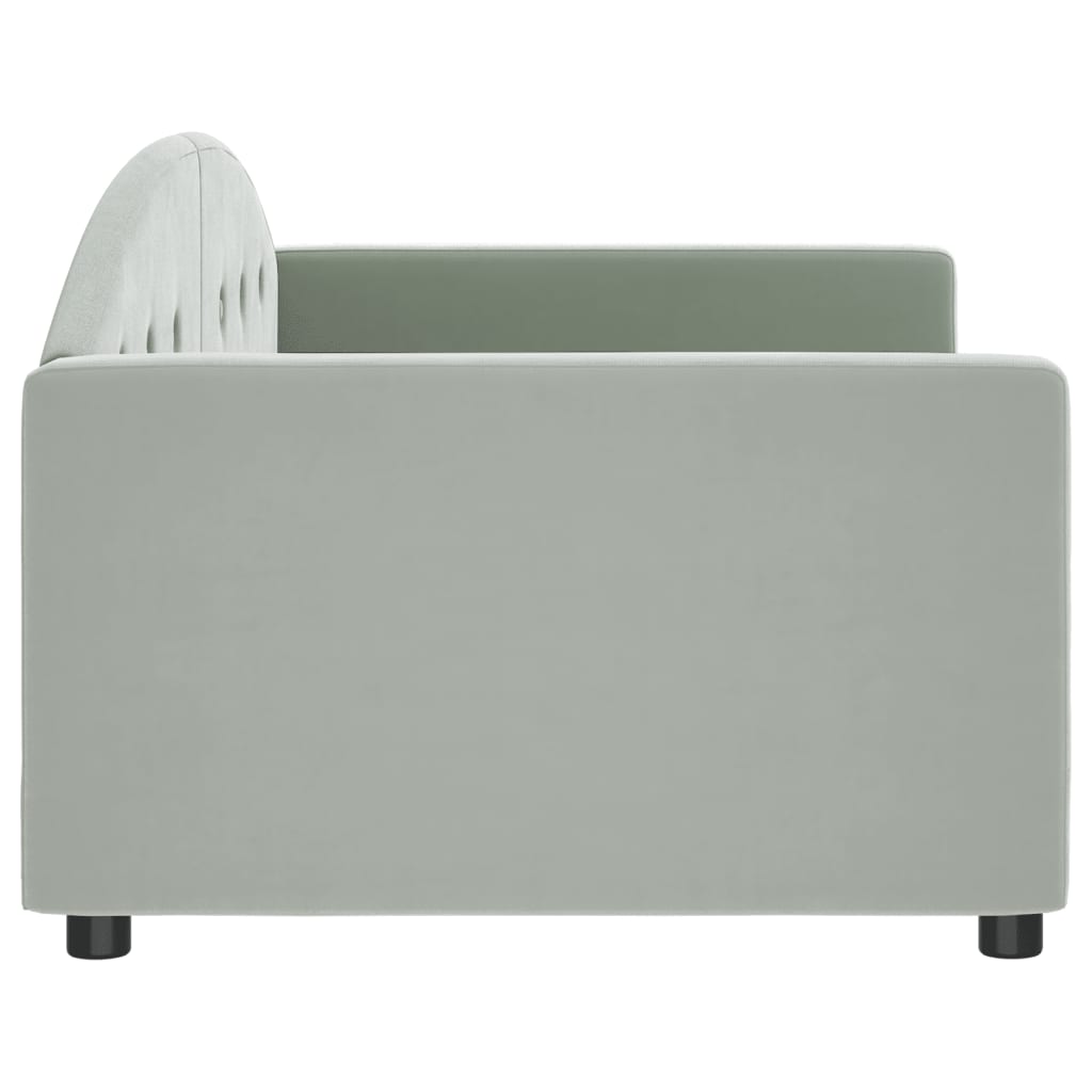 Daybed Light Grey 90x200 Cm Velvet