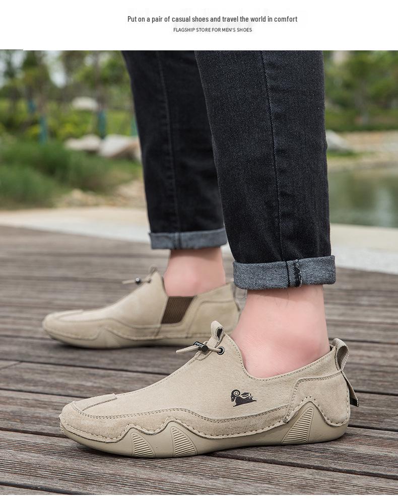 Herren Trendige Echtleder Slipper Freizeitschuhe - Atmungsaktiv, Vielseitig, Lässiger Stil