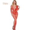 Lízátka výšivky dutá síťovina bez rozkroku ženy bodypunčocha Sexy průsvitné body