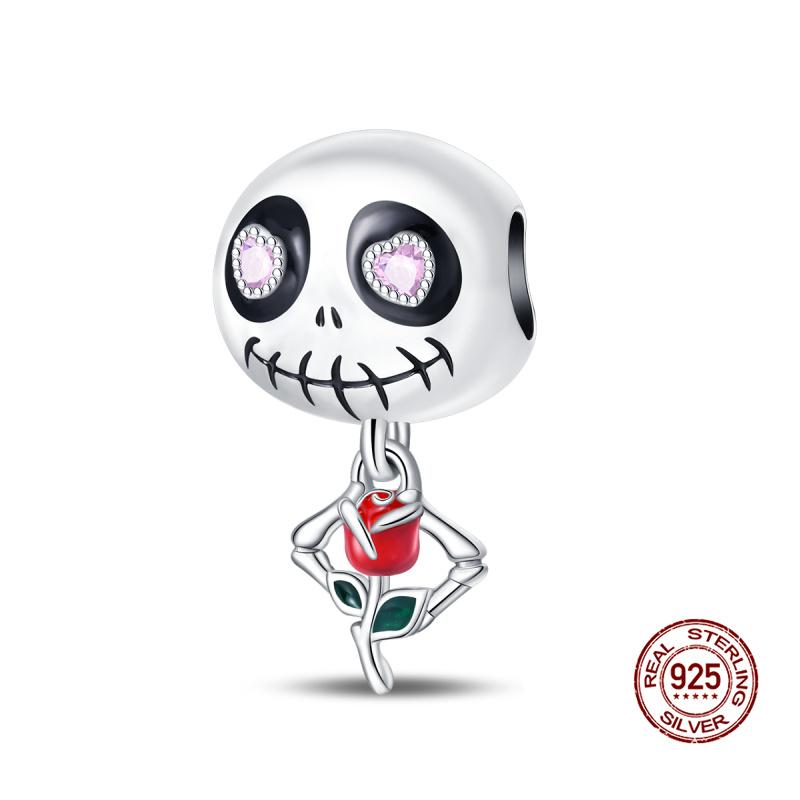 New In Fashion Copper Luminous Skull Charms Beads Fit Original 3Mm Charm Bracelet Bangle Diy Gift Jewelry