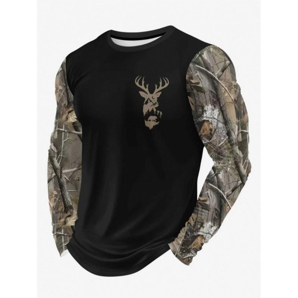 Long-sleeve T-shirt with dot pattern, trendy casual wear.