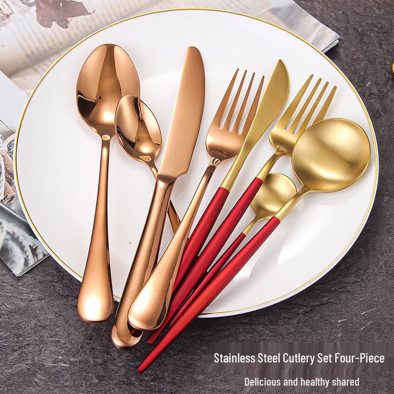 304 Portugal Thickened Stainless Steel Cutlery Set - Knife, Fork & Spoon for Restaurant or Hotel