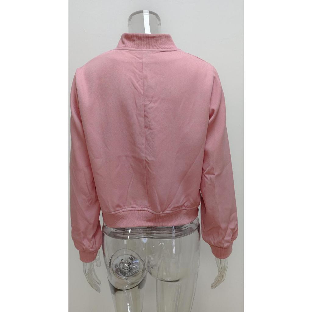 Coat Temperament with Stand Up Collar and Large Pocket, Unisex Women's Jacket with Small Fragrance Style, Spring and Autumn Jacket for Women