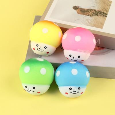 Juguete para Apretar Forma de Hongo Rebote Lento Juguete de Descompresión Color Brillante Bola para Aliviar el Estrés Adorno de Escritorio