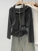 Women's Striped Halter Neck Layered T-Shirt, 2025 Autumn, High-End Style, Versatile Outerwear.
