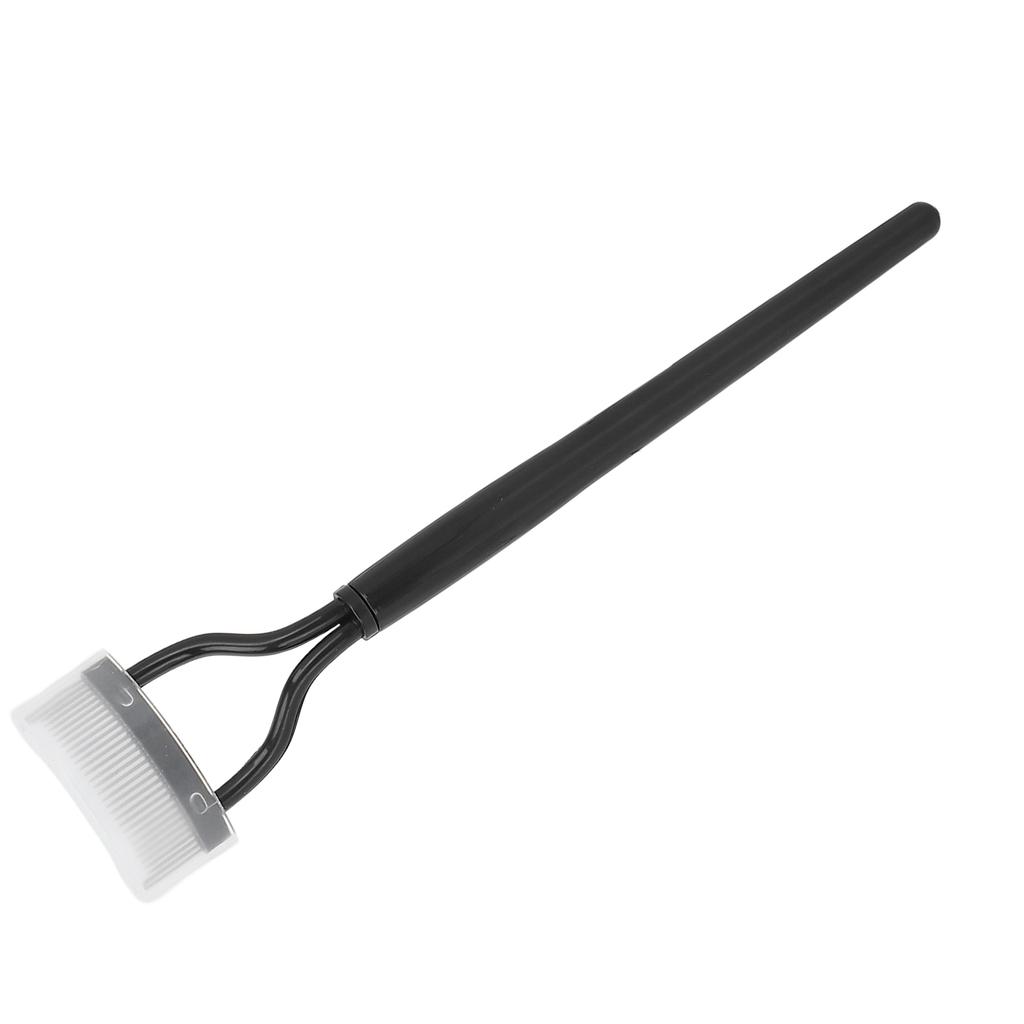 Wimpernkamm Gebogenes Design Separate Abdeckung Edelstahlmaterial Schwarzer Gerader Griff Wimperntrenner für die Schönheitsplege