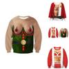 Men's Festive Santa Elf Pullover Christmas Jumper Warm Polyester Comfy Breathable