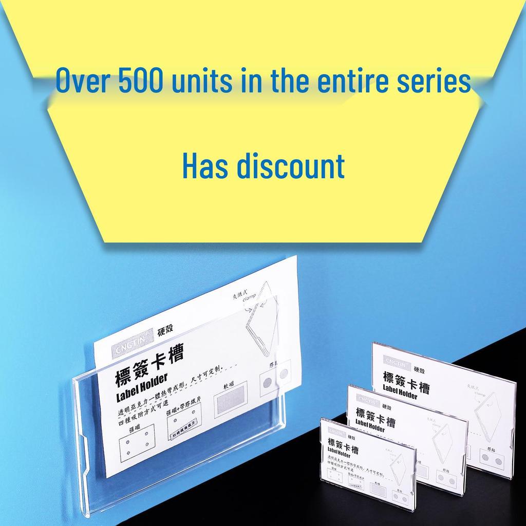 Magnetic Acrylic Label Holder with Transparent Sleeve for Shelf Price Tags