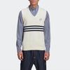 Adidas Originals X Human Made Heart Embroidered Logo V-Neck Striped Knit Vest Men Tops White GM4631