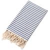 Striped Tassel Beach Towel Color Weaving Can Be Embroidered Anti-sand Water-absorbent Large Bath Towel