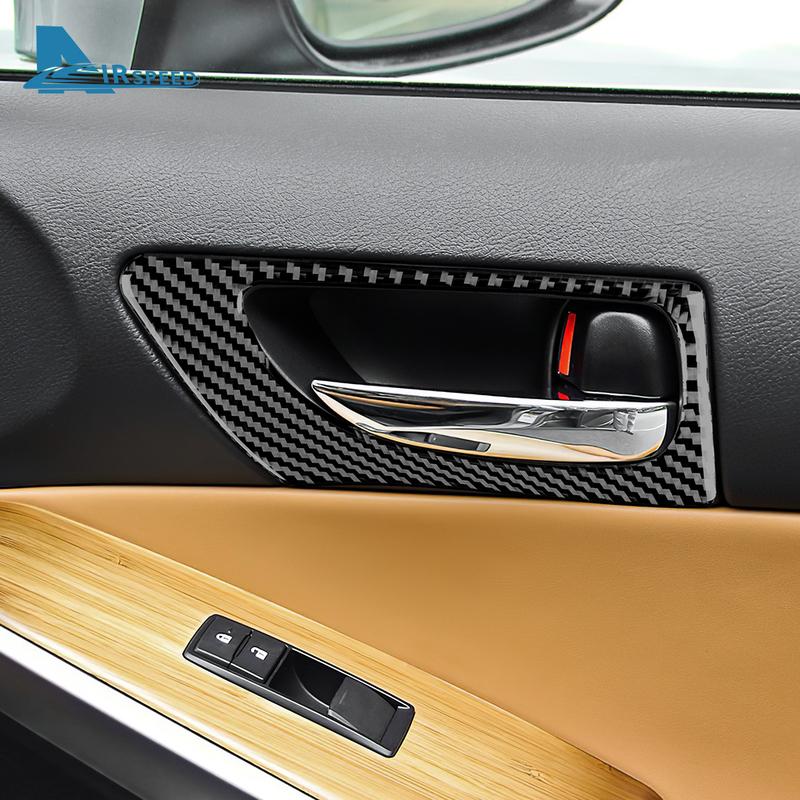 Real Soft Carbon Fiber Sticker For Lexus IS250 300 350 200T 2013 2014 2015 2016 2017 2018 Front Door Handle LHD Sticker