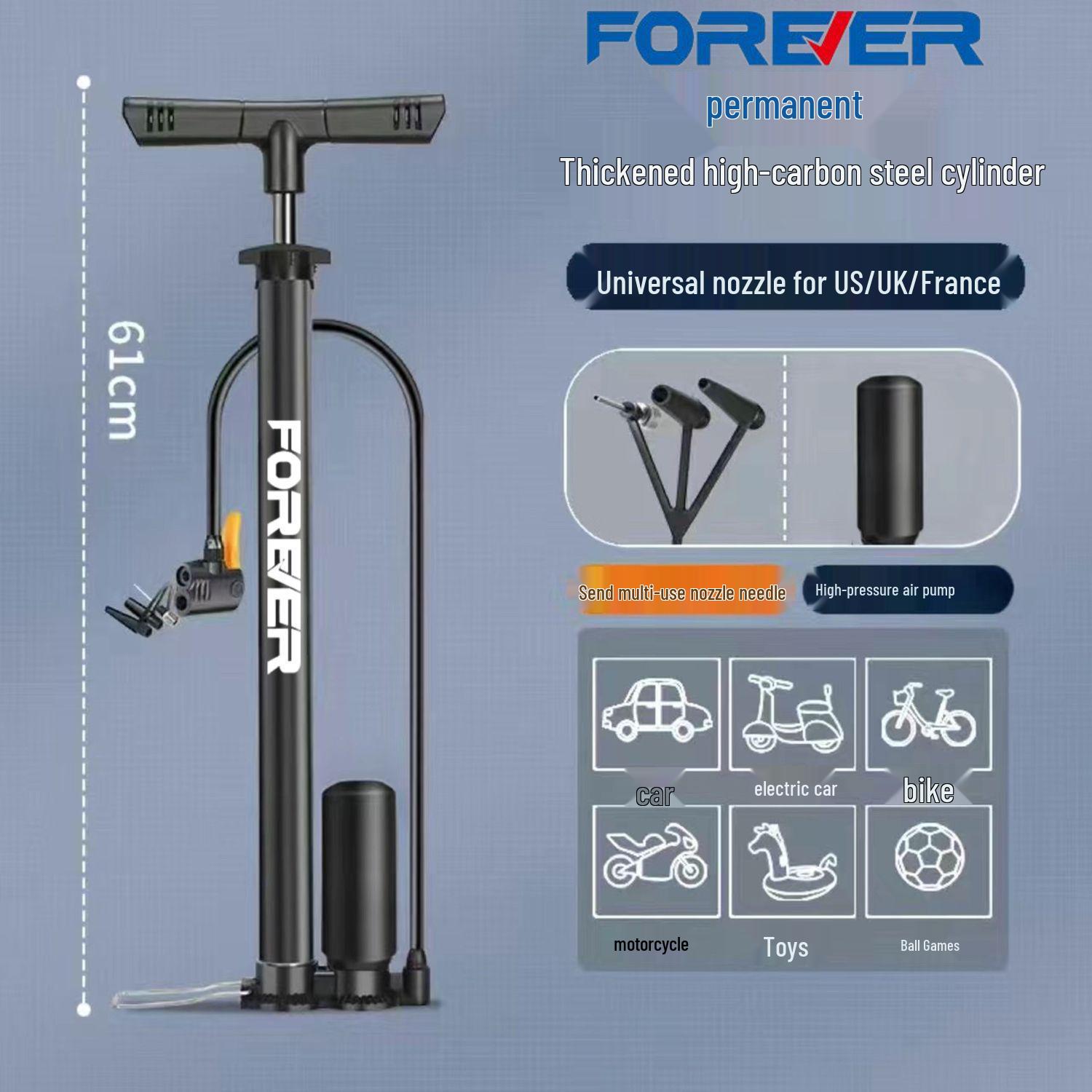 

Multi-Function High-Pressure Air Pump for Bicycle, Electric Vehicle, Motorcycle, Car, & Home Use