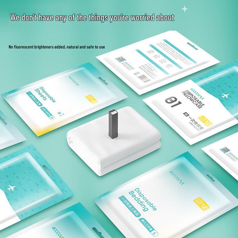 Portable Disposable Single Bedding 3-Piece Set for Travel