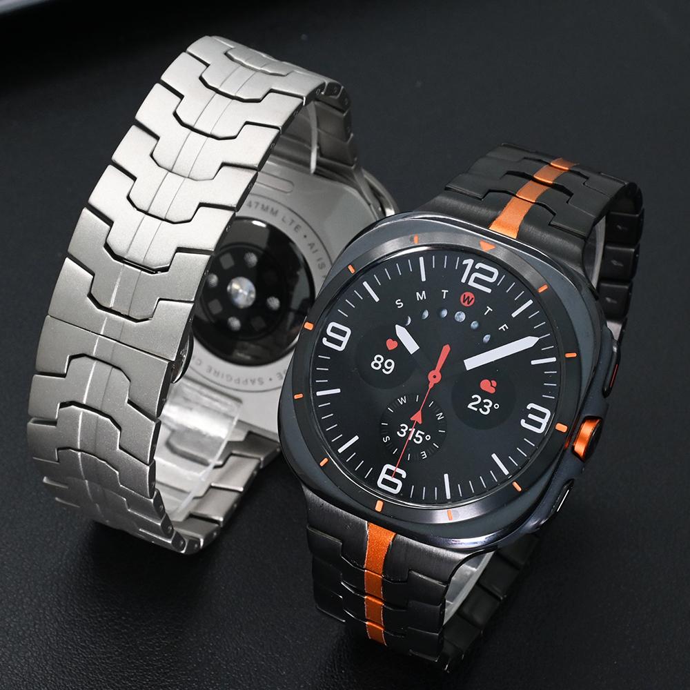 Correa de Reloj de Lujo para Hombre para Samsung Galaxy Ultra Watch 47mm Correa de Metal de Titanio para Accesorios de Smartwatch Galaxy Ultra 47