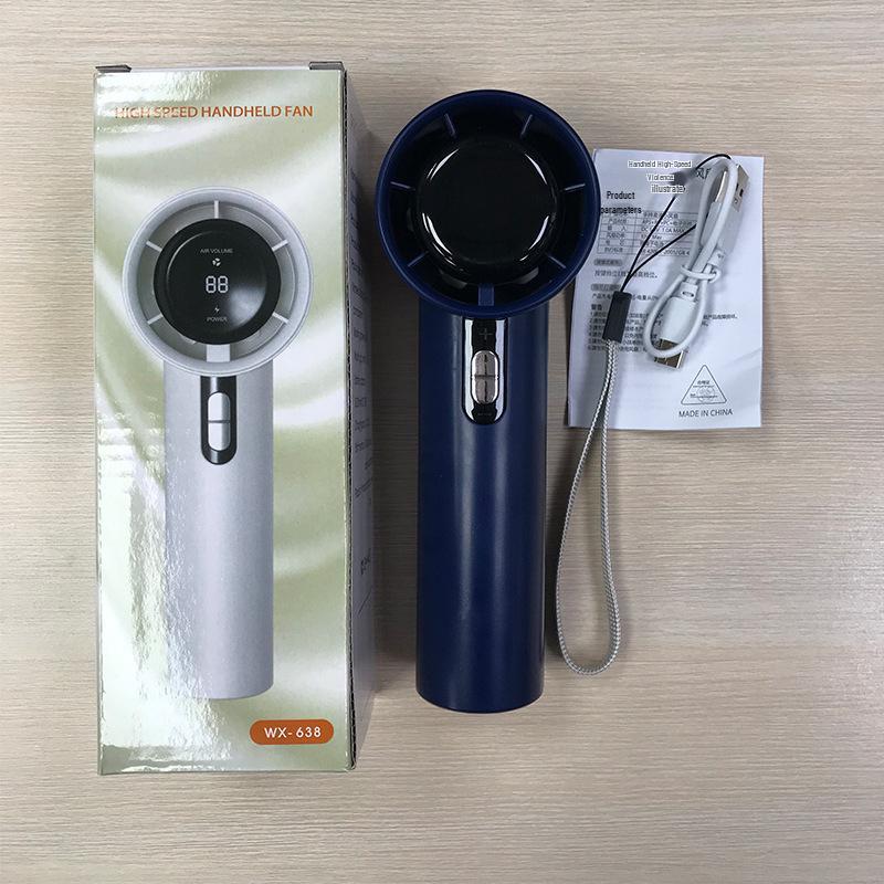 N638 High-Speed USB Handheld Turbo Fan: Mini Portable Cooling with Strong Wind