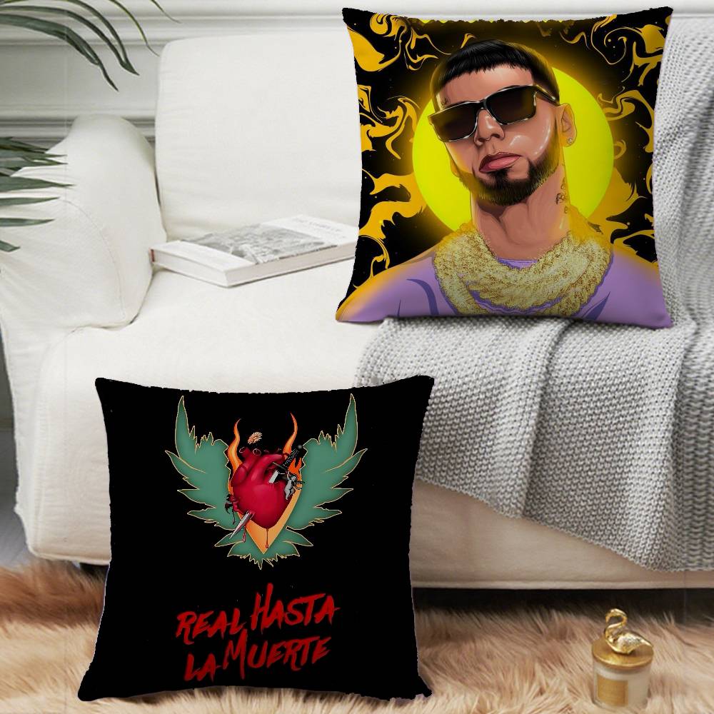 Famous Rapper Anuel AA Pillow Case Home Decor Throw For Sofa Bed Car Room Decor Gift Idea