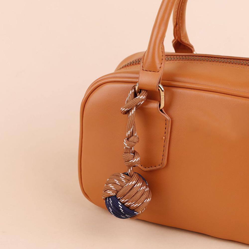 Handmade Braided Bag Charm with Ball Knot Woven Rope Keychain for Women Handbags Purse Bags Pendant Car Keys Gifts Accessories