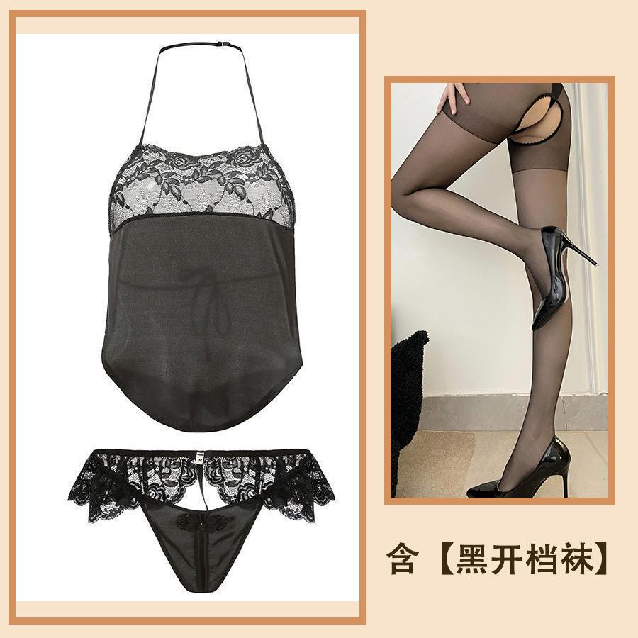 Sexy Dessous Sexy Retro Spitze Verführung Bauchtasche Leidenschaft Pyjama Offen zum Schnüren Uniform Anzug