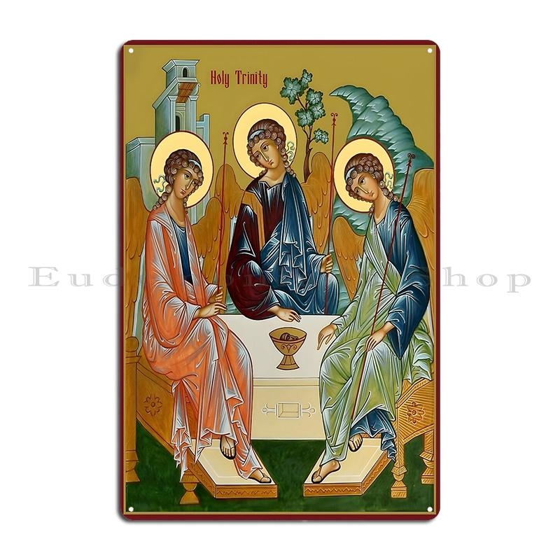 Heilige Drie-eenheid Schilderij Rublev Drie-eenheid Metalen Bord Designer Ontwerpen Decoratie Club Poster Tinnen Bord Poster