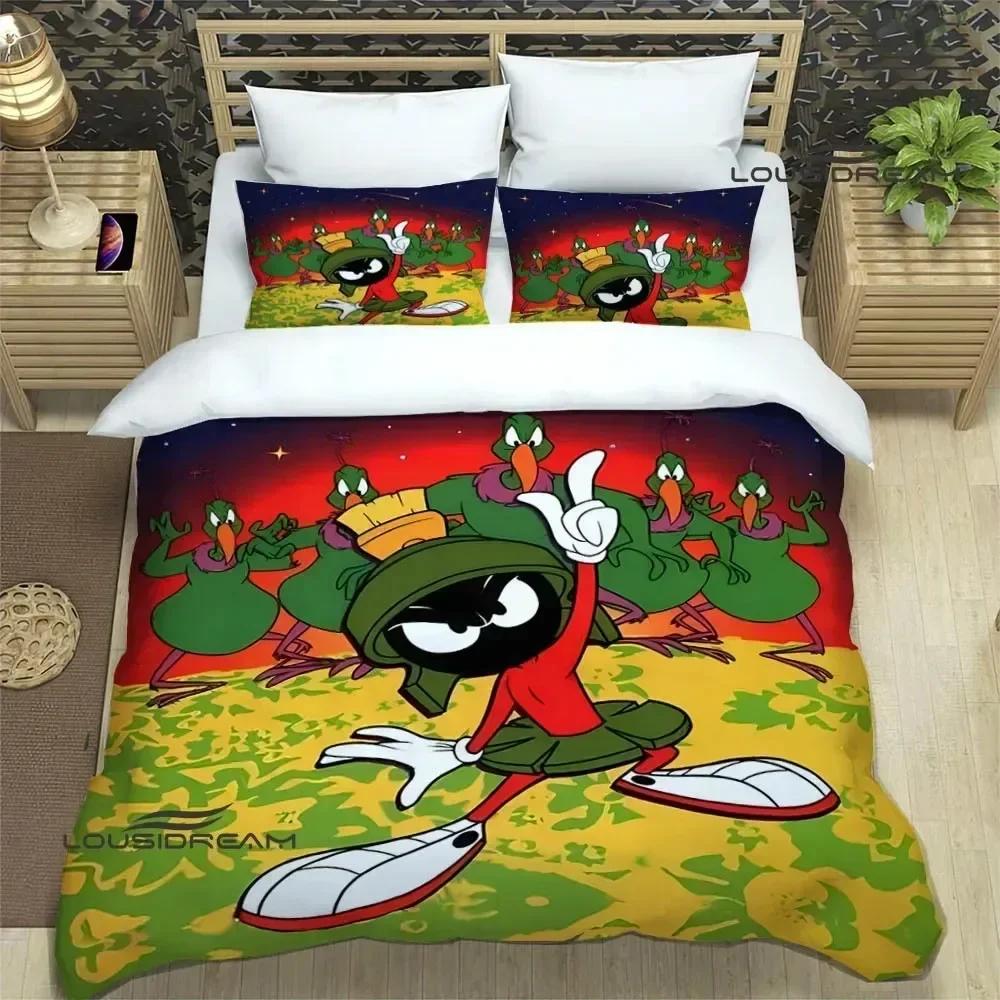 Marvin The Martian Comfortable Duvet Quilt Cover Pillowcase Bedding Set Children Bedroom Decoration Home Textile