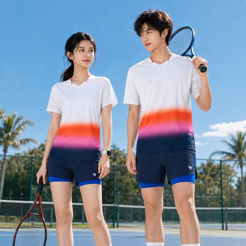 CENPIN Quick-Dry Color-Block Badminton Training T-Shirt XL