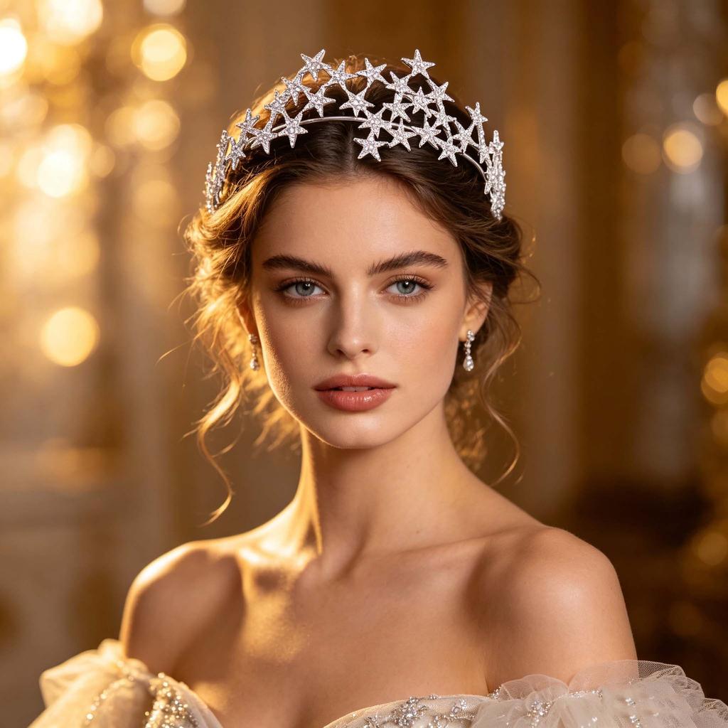 2026 Wedding Crown Headband Star Rhinestone Headgear, Wedding Accessories, Bridal Accessories Hair Accessories
