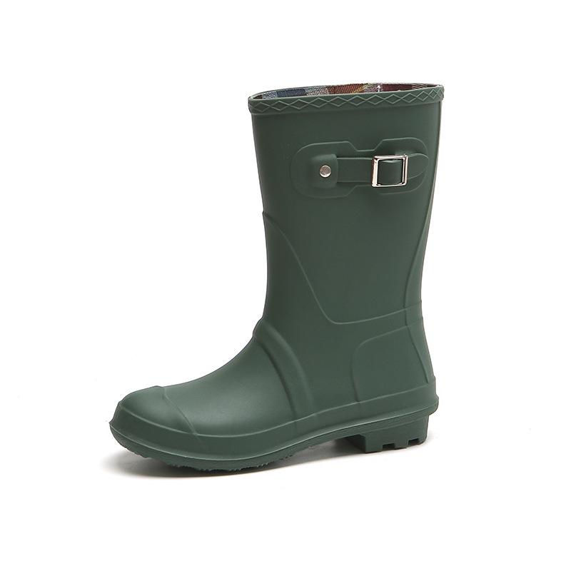

Новые модные женские непромокаемые сапоги средней высоты матовые женские непромокаемые сапоги ботинки Martin водонепроницаемые сапоги для взрослых водонепроницаемая обувь женская 41 зелёный