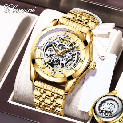 Men's Wristwatches Hollow-Out Automatic Mechanical Watch Stylish Business Water Resistant for Daily Use Watches for Man Reloj Hombre