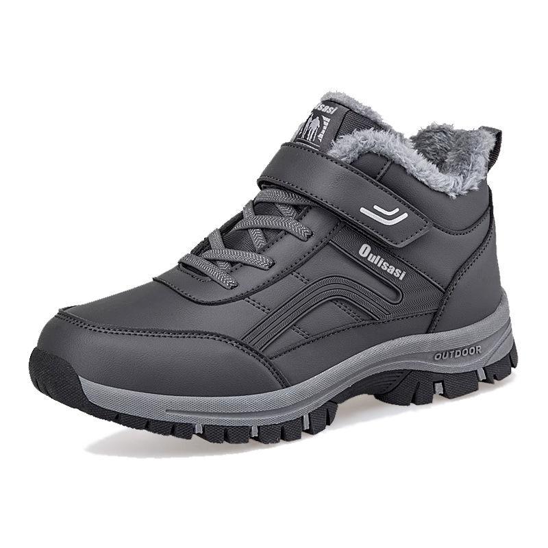 Men's and Women's Casual Snow Boots, Non-slip and Windproof High-top Lace-up Boots with Furry Lining for Outdoor Walking, Running, Hiking