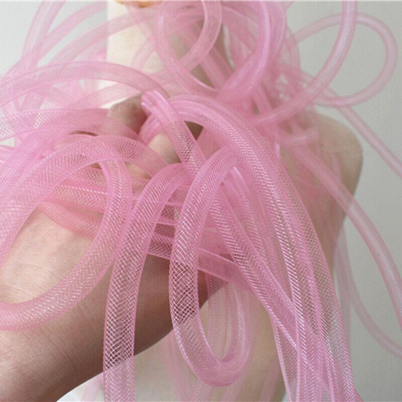 10mm Tube en Crin de Cheval Tube Crinoline Tissu Filet Crin Garniture pour Accessoires de Cheveux DIY Maille Tissée Flexible Élastique