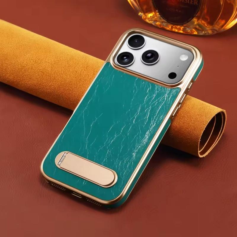 Geeignet für iPhone 17 16 15 14 13 Pro Max Plus Air-Leder magnetisch kabelloses Laden versteckte Halterung Handyhüllen