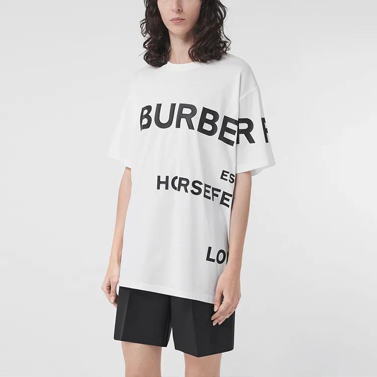 Burberry Drop Shoulder Sleeve T Shirt Women's White (Unisex) T-Shirts 80487481