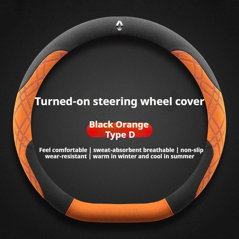 2026 Caliente Para Renault Pegatinas Interiores Cubierta de Volante de Gamuza para Coche 38cm Antideslizante Para Renault Sandero Duster Clio RS Captur Au