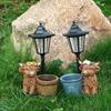 JYL TS/133,Garden Figurine Highland Cow Solar Light Yak Outdoor Garden Decor Resin Craft