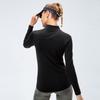 New Women'S T-Shirt Quick Drying Jacket Long Sleeved Yoga Sportswear Fitness Running Slim Fit Top Half Zip Hoodie