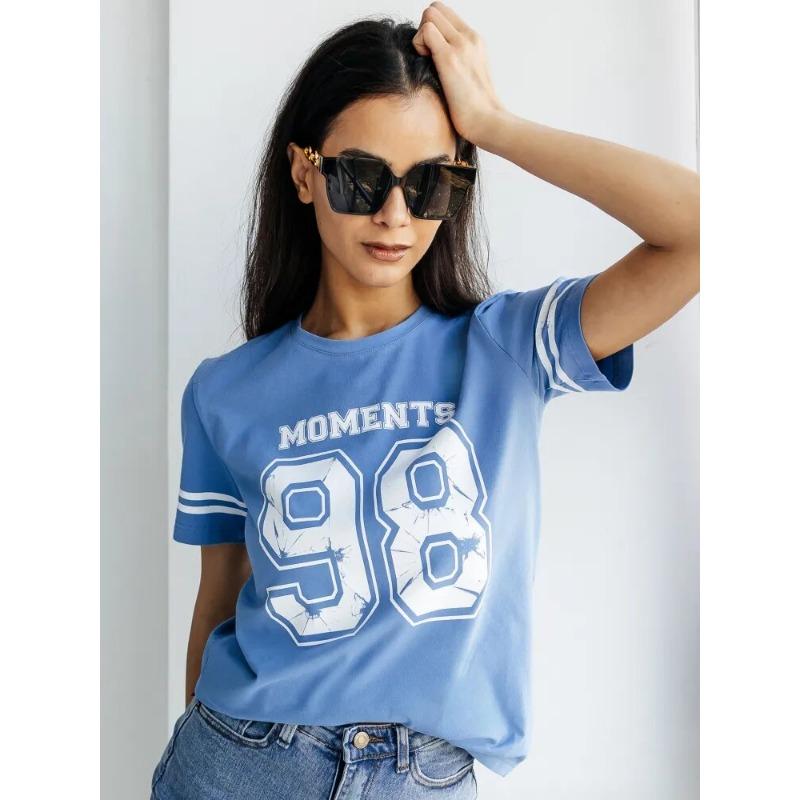 Summer Ladies T-Shirt Sports Style Short-Sleeved Y2k 2000s Fashion Casual Oversized Ladies Clothing