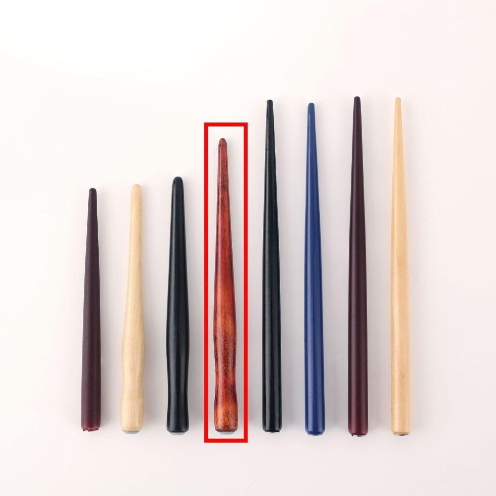 

1pcs Portable Wooden Rod Dip Pen Stainless Steel Tip Calligraphy Pen Signature Pen Office Business